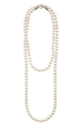 Lagos Luna Freshwater Pearl Necklace in Pearl/Silver at Nordstrom
