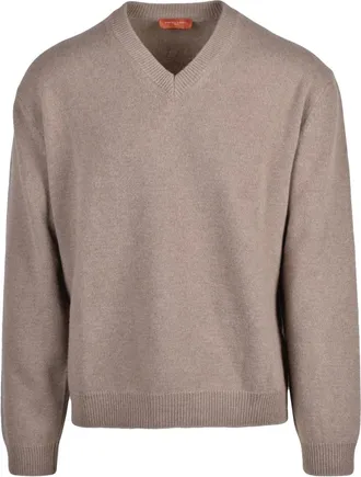 Daniele Fiesoli Truien & Vesten, Heren, Beige, 2Xl, Wol, Pullover met V-hals