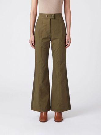 Zimmermann Valiant High-Waisted Flared Cotton Trousers with Slash Pockets