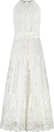 Pinko La Cura Dress - Dames - Maxi kleedjes - Wit - M - Katoen - Kleedjes
