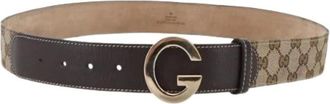 Gucci Pre-owned Belts, female, Beige, Size: ONE SIZE Pre-owned Vintage Canvas Belt