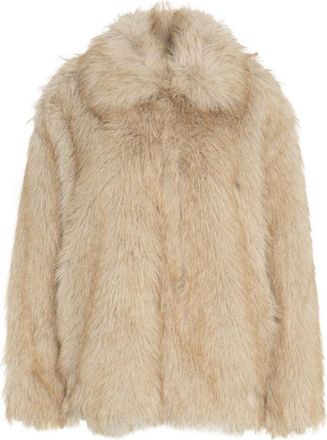 Liu Jo Beige Faux Fur Coat