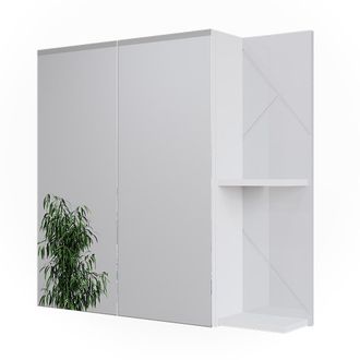 Vicco Armario Con Espejo De Ba&ntilde;o Irma, Blanco Alto Brillo, 80 X 75 Cm