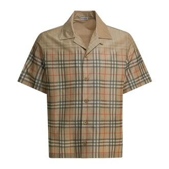 Burberry Short Sleeve Shirts, male, Beige, Size: XL Mens Shirts Clothing Ss26