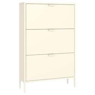 Happy Garden Zapatero de 3 puertas en metal blanco