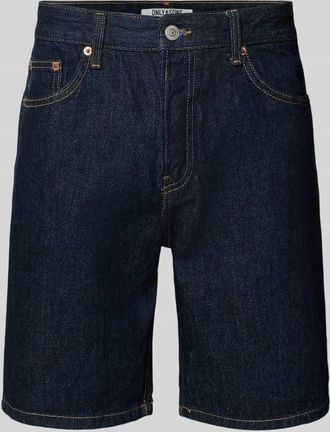 Only & Sons Regular Fit Jeansshorts aus reiner Baumwolle Modell EDGE in Marine, Gr&ouml;&szlig;e XXL