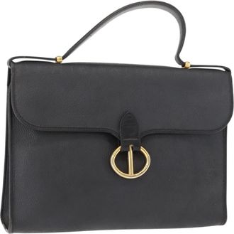 Dior Vintage Honeycomb Handbag Canvas Leather Black Canvas Handbag (Pre-Owned)