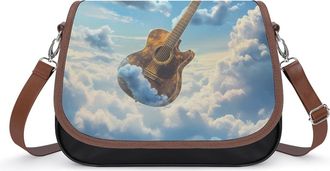 Generic Guitar In The Sky Crossbody Bags for Women Shoulder Messenger Bag Purse Handbags