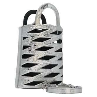 Balenciaga Pre-owned Handbags, female, Gray, Size: ONE SIZE Pre-owned Vintage Enamel Shoulder Bag