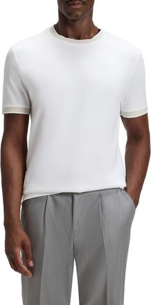 BOSS Tessler Slim Fit Cotton Ringer T-Shirt in White at Nordstrom, Size Xx-Large