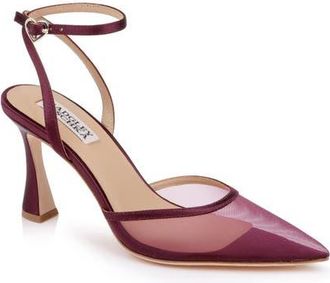 Badgley Mischka Yordan Ankle Strap Pump in Cherry Satin at Nordstrom, Size 9.5