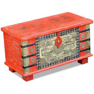 vidaXL Ba&uacute;l De Almacenamiento Madera De Mango Rojo 80x40x45 Cm Vidaxl