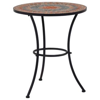 vidaXL Mesa Bistr&oacute; De Mosaico Cer&aacute;mica Naranja/gris 60 Cm Vidaxl