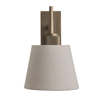 Industville Henley Wall Light - Natural Cotton Shade in Metallic Gold | Size: Medium