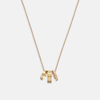 Coach Womens Kissing C Rondell Necklace - Gold - One Size