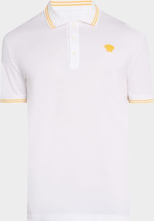 Versace Mens Pop Medusa Tipped Polo Shirt
