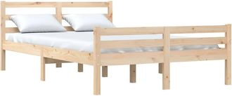 vidaXL Estructura De Cama Doble Sin Colch&oacute;n Madera Maciza 135x190 Cm Vidaxl
