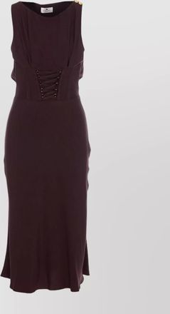 Elisabetta Franchi sleeveless midi dress corset detail