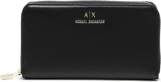 A|X Armani Exchange Jane logo zip-around wallet - Black