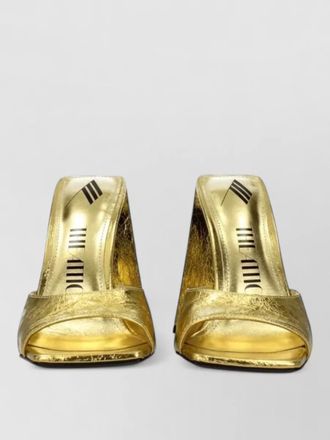 The Attico leather heeled mules