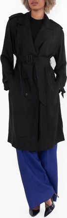 Saint Laurent Silk Trench Coat, Brand Size 40 ( US Size 8 )