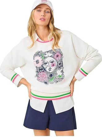 Lilly Pulitzer Ballad Long Sleeve Sweatshirt Womens Sweater Follow The Sun Embellishment : XXS, Cotton/Spandex