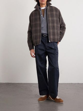 Frame Denim Padded Checked Virgin Wool-Tweed Blouson Jacket