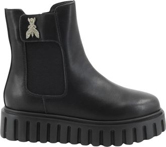 Patrizia Pepe Flyzeppa Beatle Enkellaars - Dames - Chelseaboots - Zwart - 39 EU - Leer - Schoenen