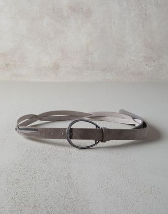 Brunello Cucinelli Blue Leather Regular Womens Belt