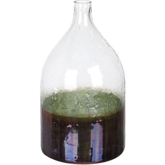 Beliani Beliani - Florero De Vidrio Multicolor 36 Cm Hecho A Mano Iridiscente Moderno Kulcha