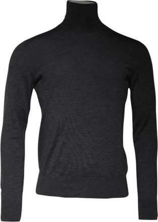 Dolce & Gabbana Klassieke Fit Coltrui - Heren - Coltruien - Grijs - XS - Wol - Truien & Vesten