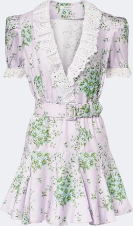 Rodarte Floral silk twill minidress