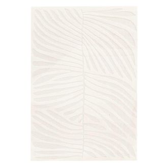 Sweeek Alfombra interior shaggy con motivo vegetal beige