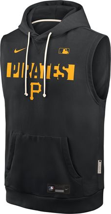 Nike Pittsburgh Pirates Authentic Collection Standard Issue Nike Mens Dri-FIT MLB Sleeveless Pullover Hoodie in Black | 03B400APTB-4T2