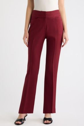 Tahari by ASL Bell Bottom Flare Leg Pants in Cranberry at Nordstrom, Size 16