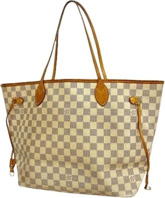 Louis Vuitton Pre-owned Tote Bags, female, White, Size: ONE SIZE Pre-owned Neverfull MM Tote Bag