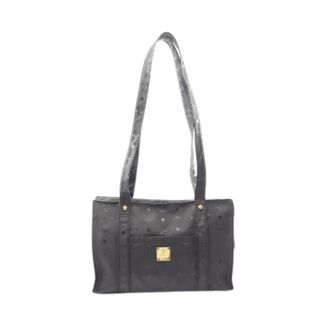 MCM Pre-owned Shoulder Bags, female, Black, Size: ONE SIZE Pre-owned Visetos Coated Canvas Tote Bag