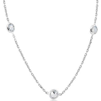 Pompeii3 2 Ct Diamonds By The Yard Necklace 14K White Gold Lab Grown Diamond