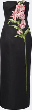 LEO LIN Rayna floral-applique bustier dress