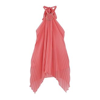 Max Mara Mxevalzer Geplooide Top - Dames - Tops zonder mouwen - Roze - L - Polyester - Tops