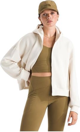 The North Face Jaida Full Zip Hooded Jacket Womens Coat White Dune : 2XL, Elastane/Polyester