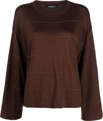 Fabiana Filippi bead-embellished sweater - women - Silk/Cotton/Eco Brass - 44 - Brown