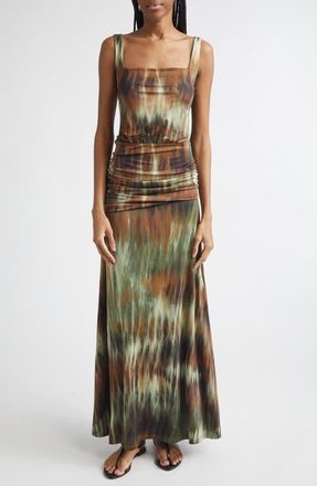 Johanna Ortiz Plant of Joy Jersey Maxi Dress in Pine Green /Chocolate at Nordstrom, Size 4