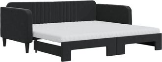vidaXL Vidaxl - Sof&aacute; Cama Nido Con Colch&oacute;n Terciopelo Negro 90x190 Cm