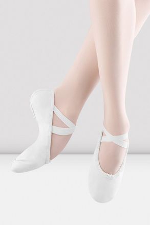 Bloch BLOCH Ladies Pump Canvas Ballet Shoes, White Canvas