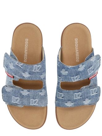 Dsquared2 Multicolour Checkered Adjustable Strap Cotton Flats