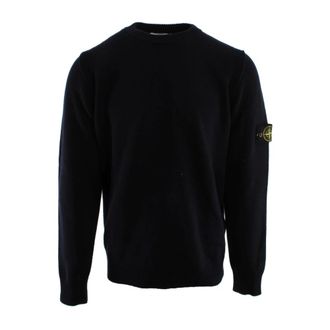 Stone Island Round-neck Knitwear, male, Blue, Size: XL Round-neck Knitwear