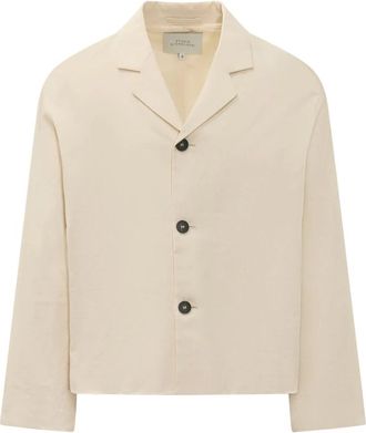 STUDIO NICHOLSON 3 Button Jacket - Heren - Zomerjassen - Wit - XS - Leer - Jassen