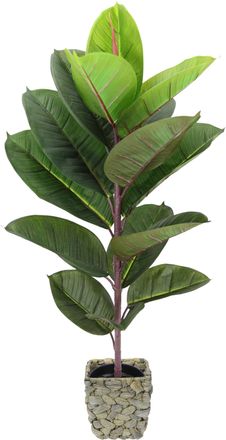 I.GE.A. Kunstbaum »Gummibaum« Mit Übertopf, Ficus Elastica