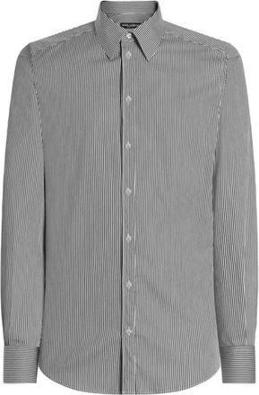 Dolce & Gabbana Gestreept katoen poplin overhemd - Heren - Casual Overhemden - Zwart - M - Katoen - Overhemden